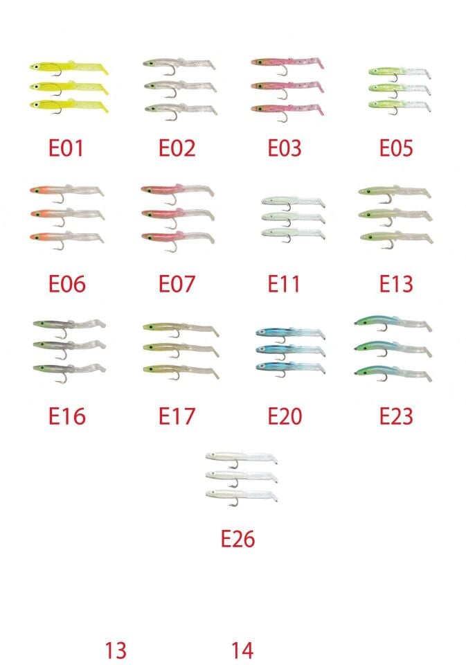 Captain 3526 Eel Fish 5cm Silikon Zargana Suni Yem 3lü Paket