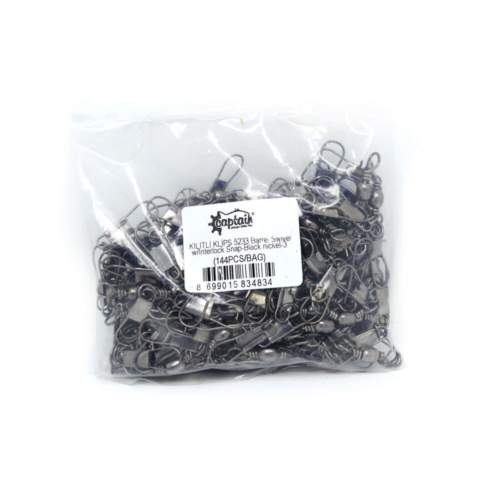 Captain 5233 Kilitli Klips 144lü Paket Black Nikel