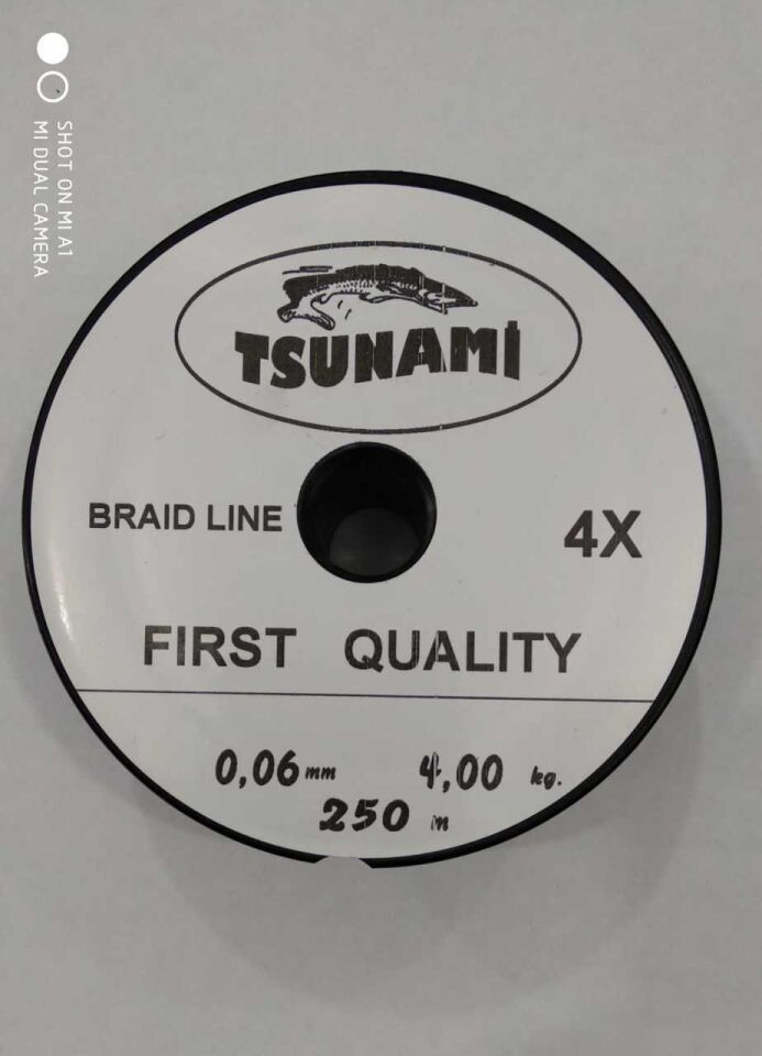 Tsunami 250mt 4x Braid Makara ip Misina 0,16 mm