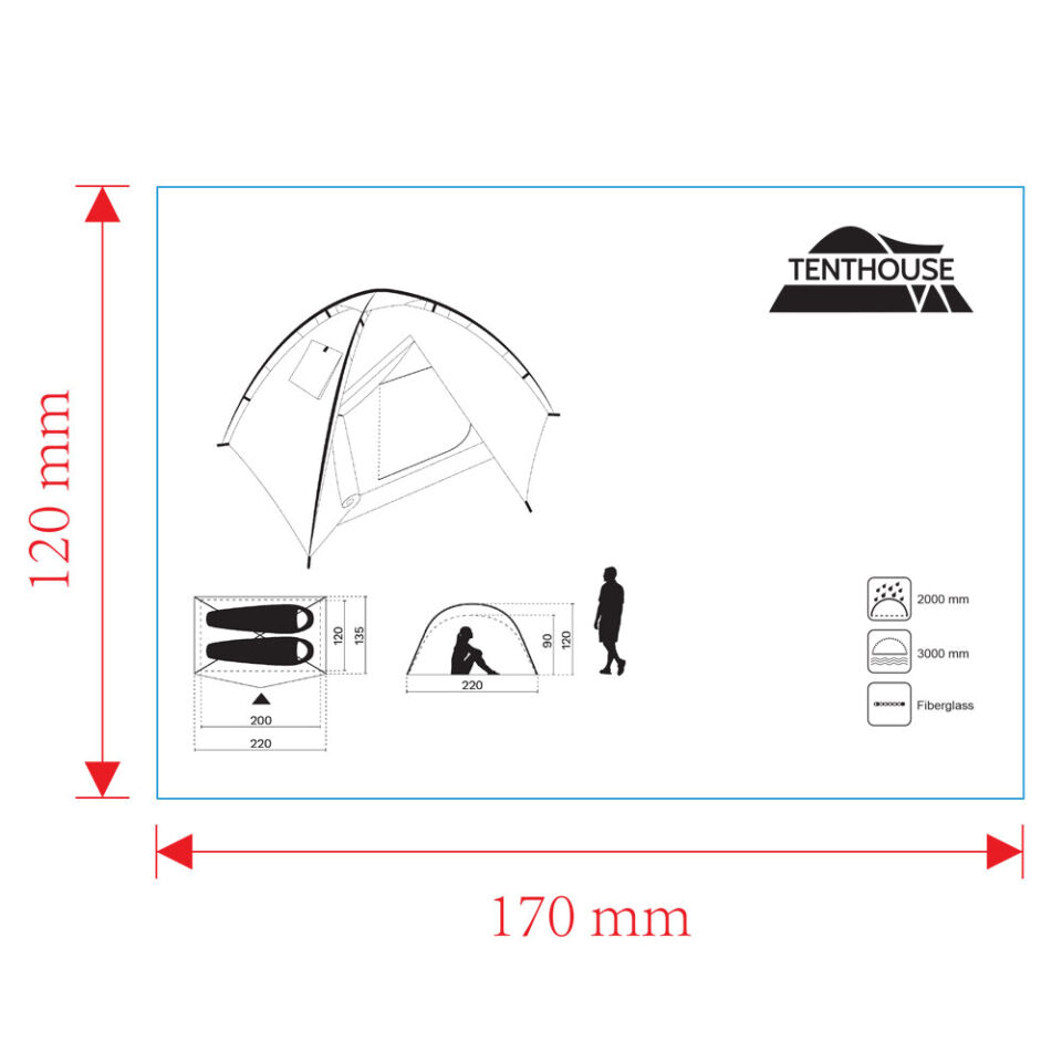 Tenthouse (Auto2) 2 Kişilik Otomatik Çadır (50+145)*240*105 cm