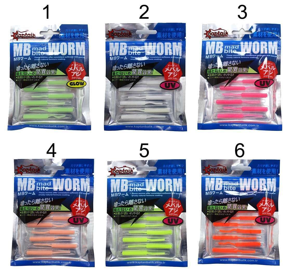 Captain 3520 Mini Worm Floating 5 cm Aromalı LRF Silikon Yem 10lu