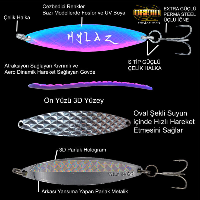 Wily Hylaz Kaşık  6 gr  55 mm - Hologramlı