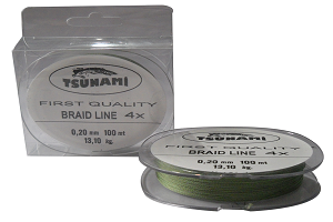 Tsunami Braid Line 100 Metre  4x 014mm